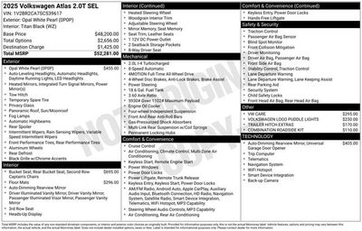 2025 Volkswagen Atlas 2.0T SEL