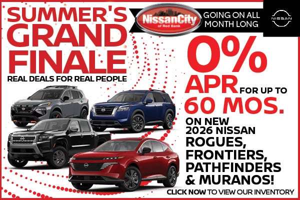 0% APR FOR UP TO 60 MOS. ON NEW 2026 NISSAN ROGUES, FRONTIER