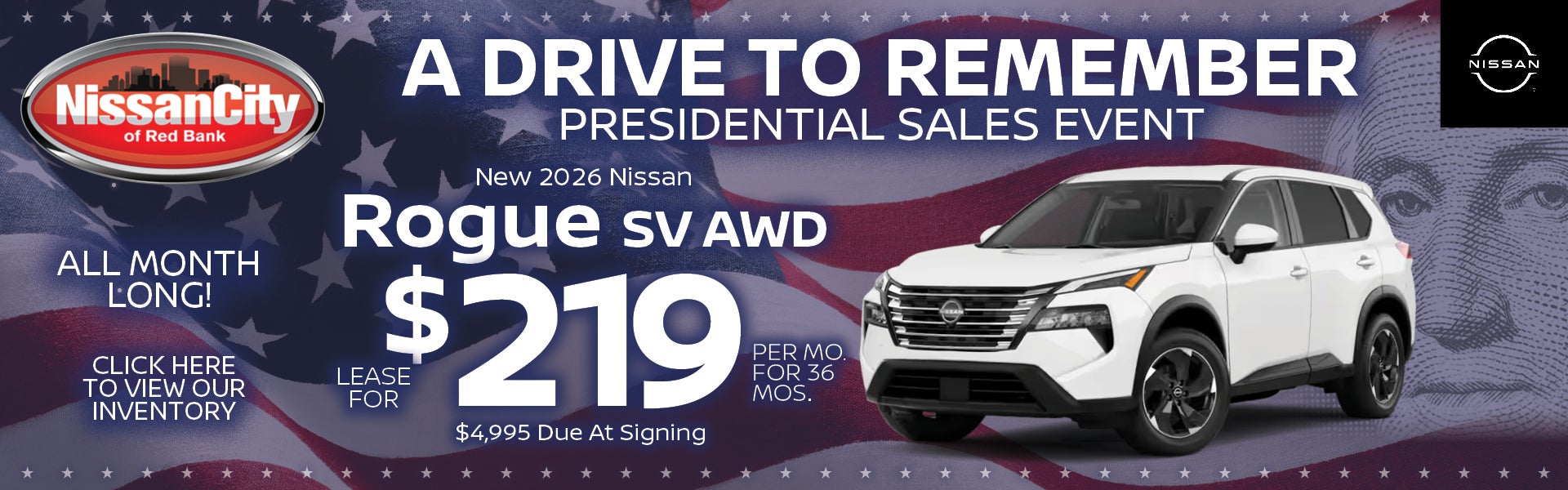 ROGUE SV AWD $219/mo 36 mo