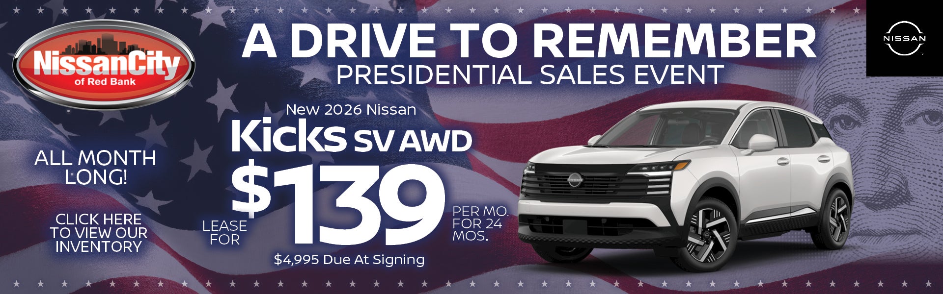 KICKS SV AWD $139/mo 24 mo