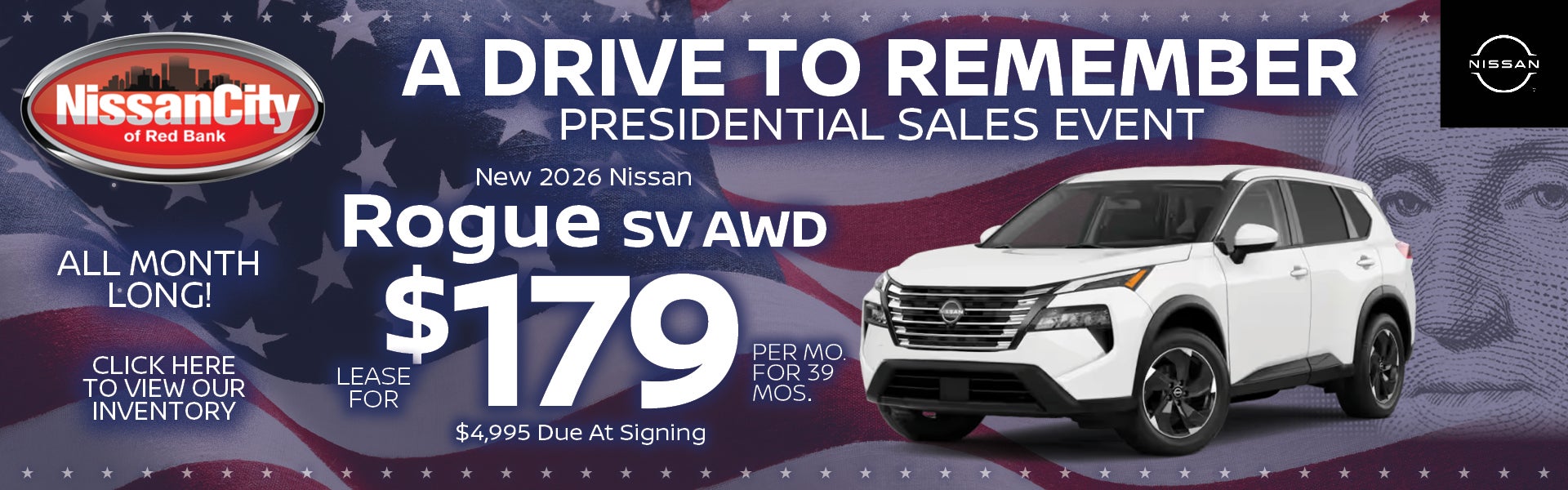 ROGUE SV AWD $179/mo 36 mo