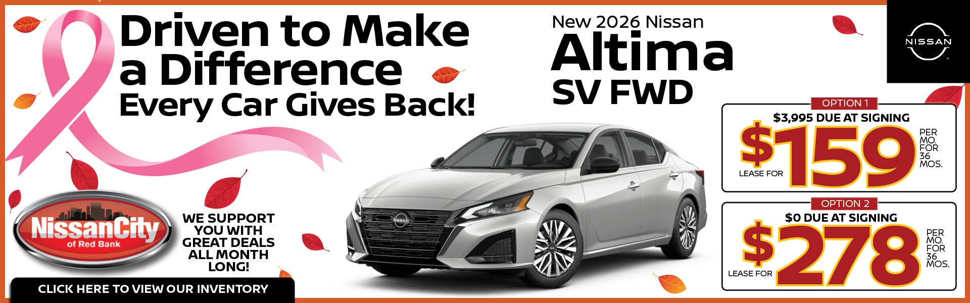 New 2026 Nissan Altima 2.5 SV FWD